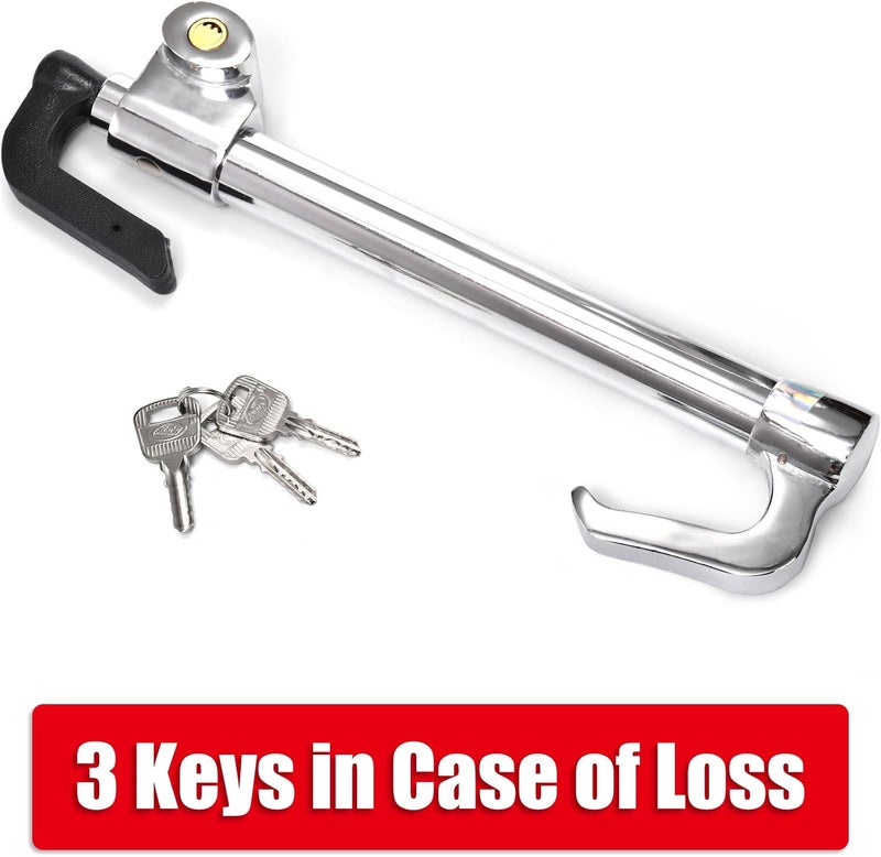 Elsjoy Steering Wheel to Brake Lock with Keys, Anti-Theft Car Locking Device Universal Vehicle Security Lock for Truck, SUV, Van - Image 2